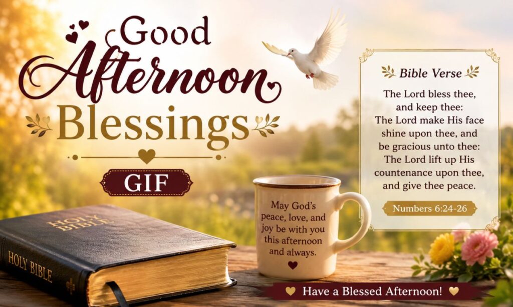 Good Afternoon Blessings GIF Bible Verse