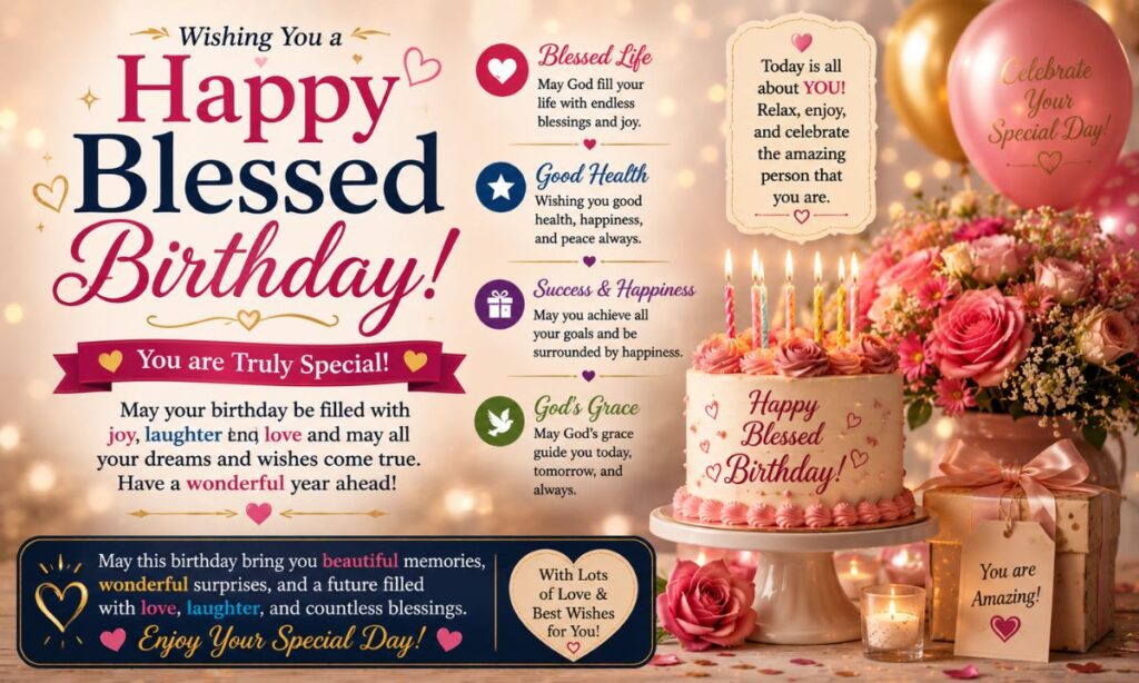 Happy Blessed Birthday Greetings to Brighten Someone's Day