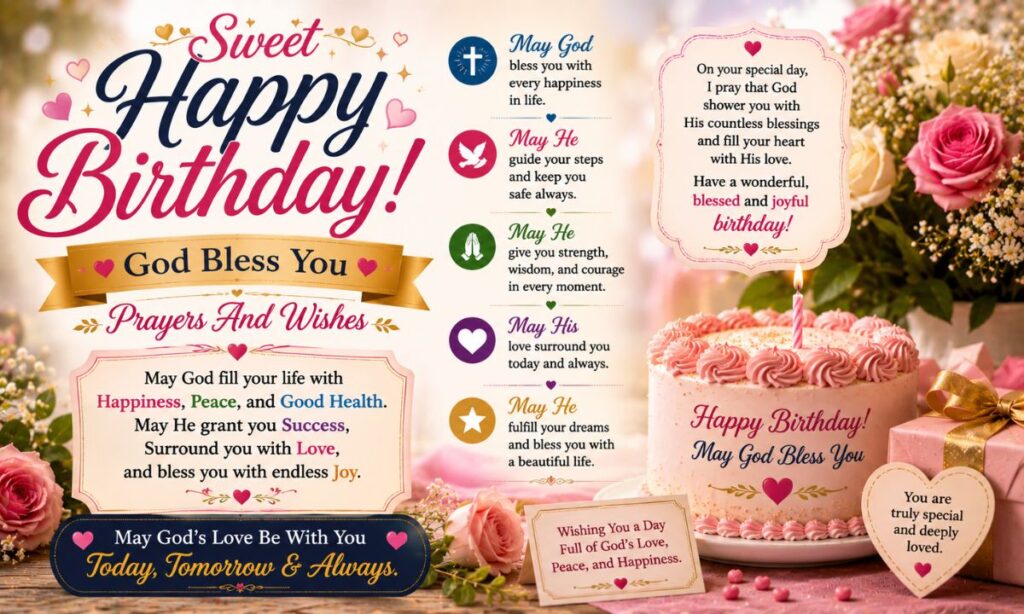 Sweet Happy Birthday God Bless You Prayers And Wishes