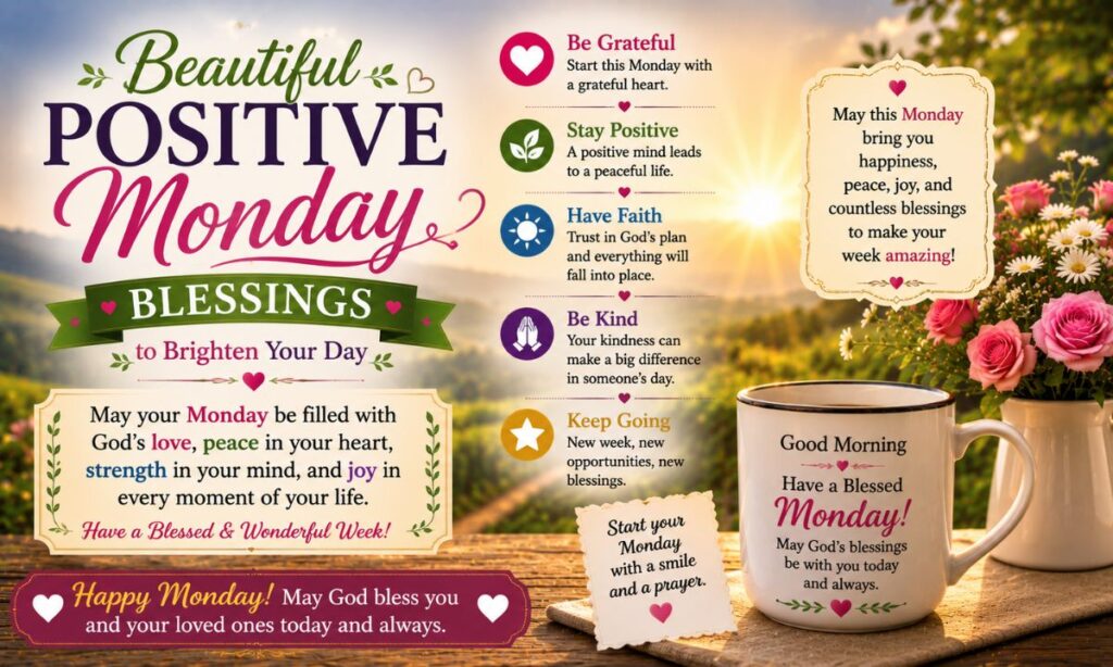 Beautiful Positive Monday Blessings to Brighten Your Day