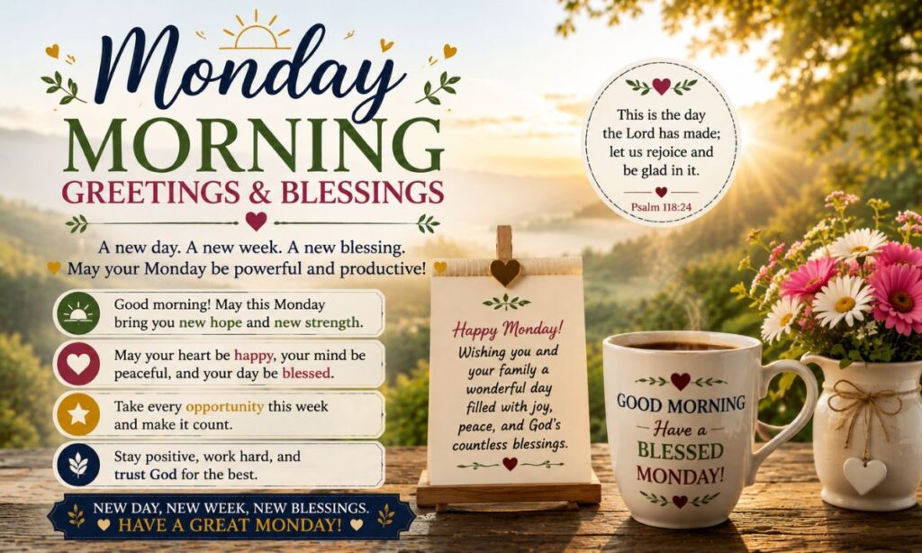 Monday morning greetings and blessings