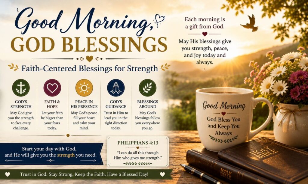 Good Morning, God Blessings: Faith-Centered Blessings for Strength
