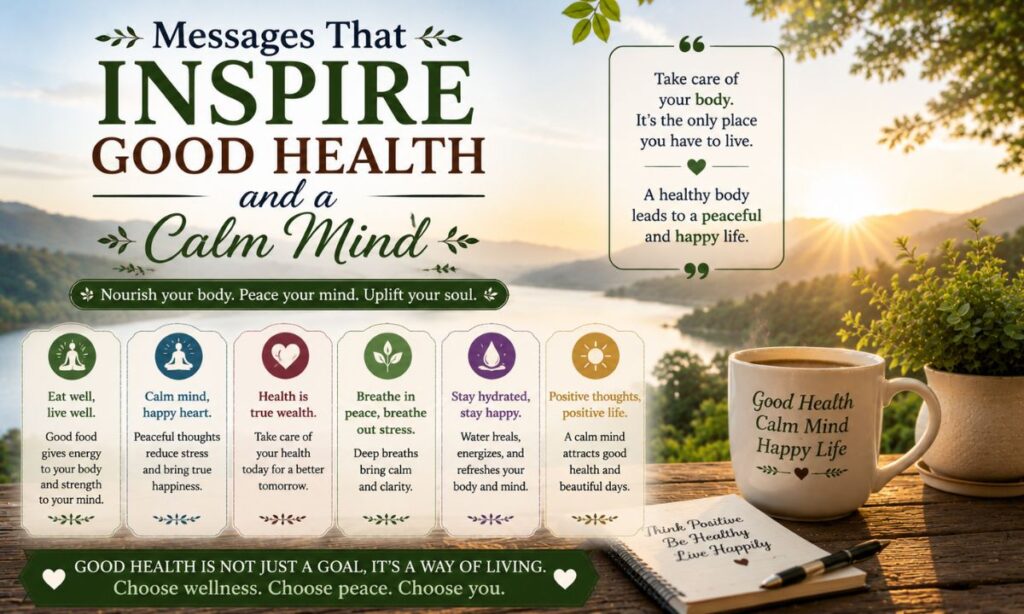Messages That Inspire Good Health and a Calm Mind